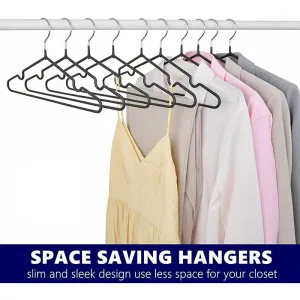 10-Piece Non-Slip Clothes Hangers Black