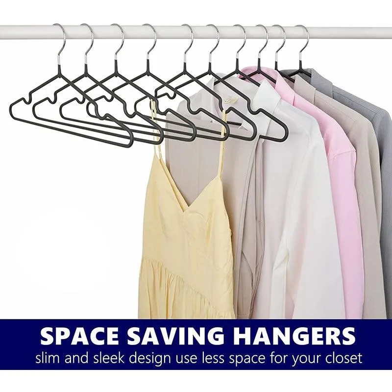 10-Piece Non-Slip Clothes Hangers Black