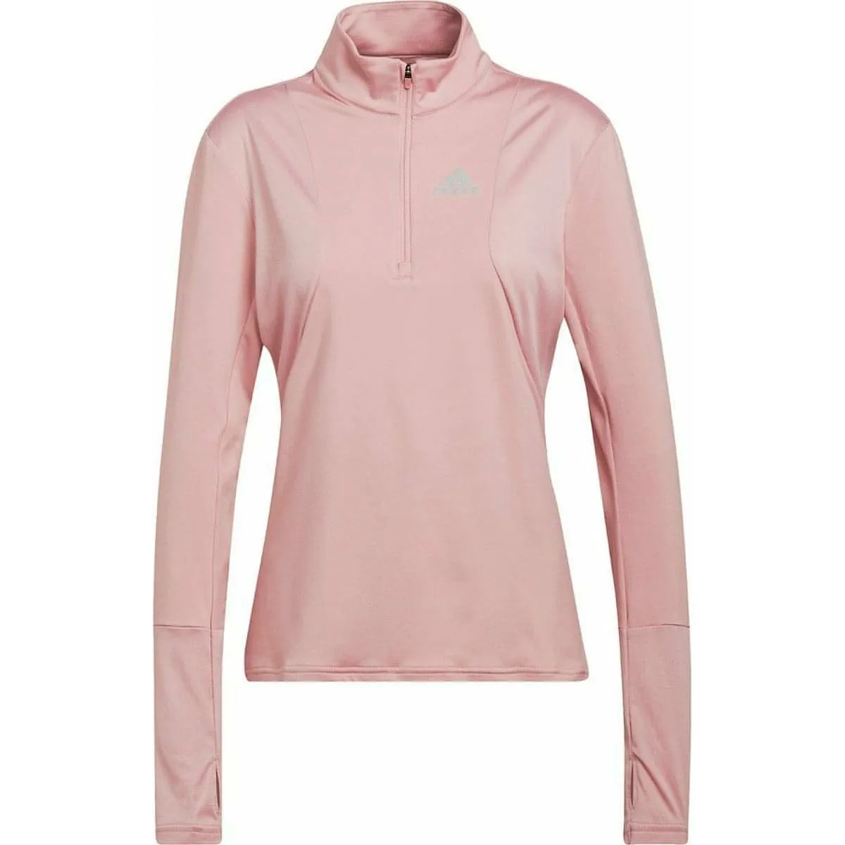 adidas Own The Run Half Zip Long Sleeve Womens Running Top - Pink