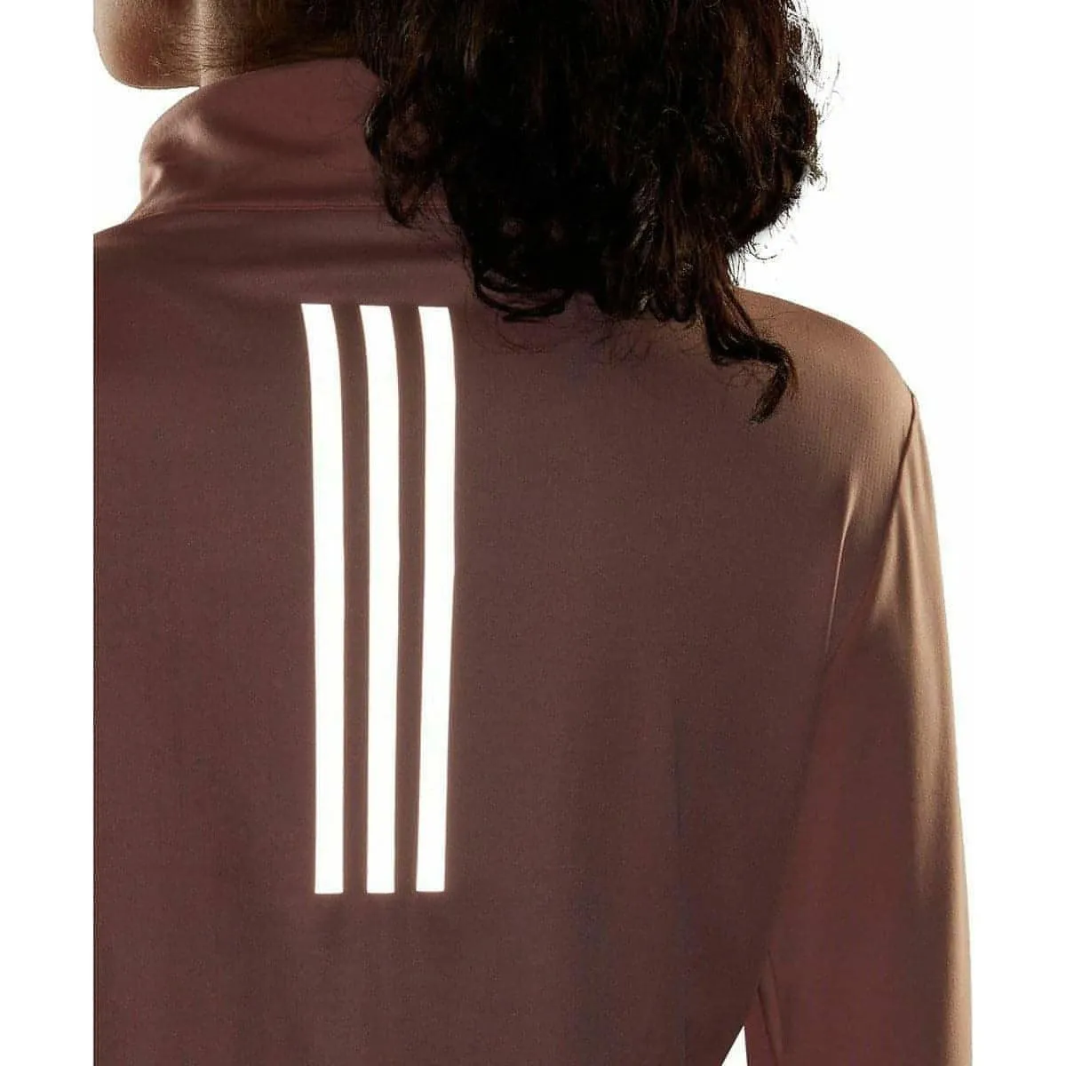 adidas Own The Run Half Zip Long Sleeve Womens Running Top - Pink