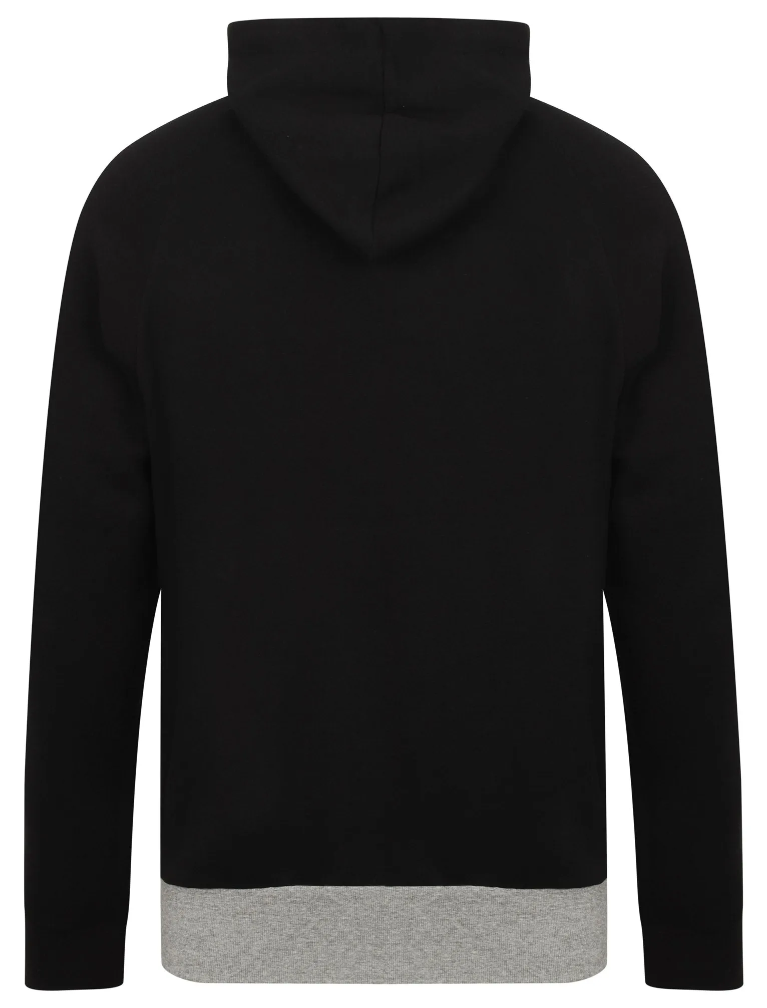 Ban Colour Block Brush Back Fleece Pullover Hoodie In Jet Black - Dissident