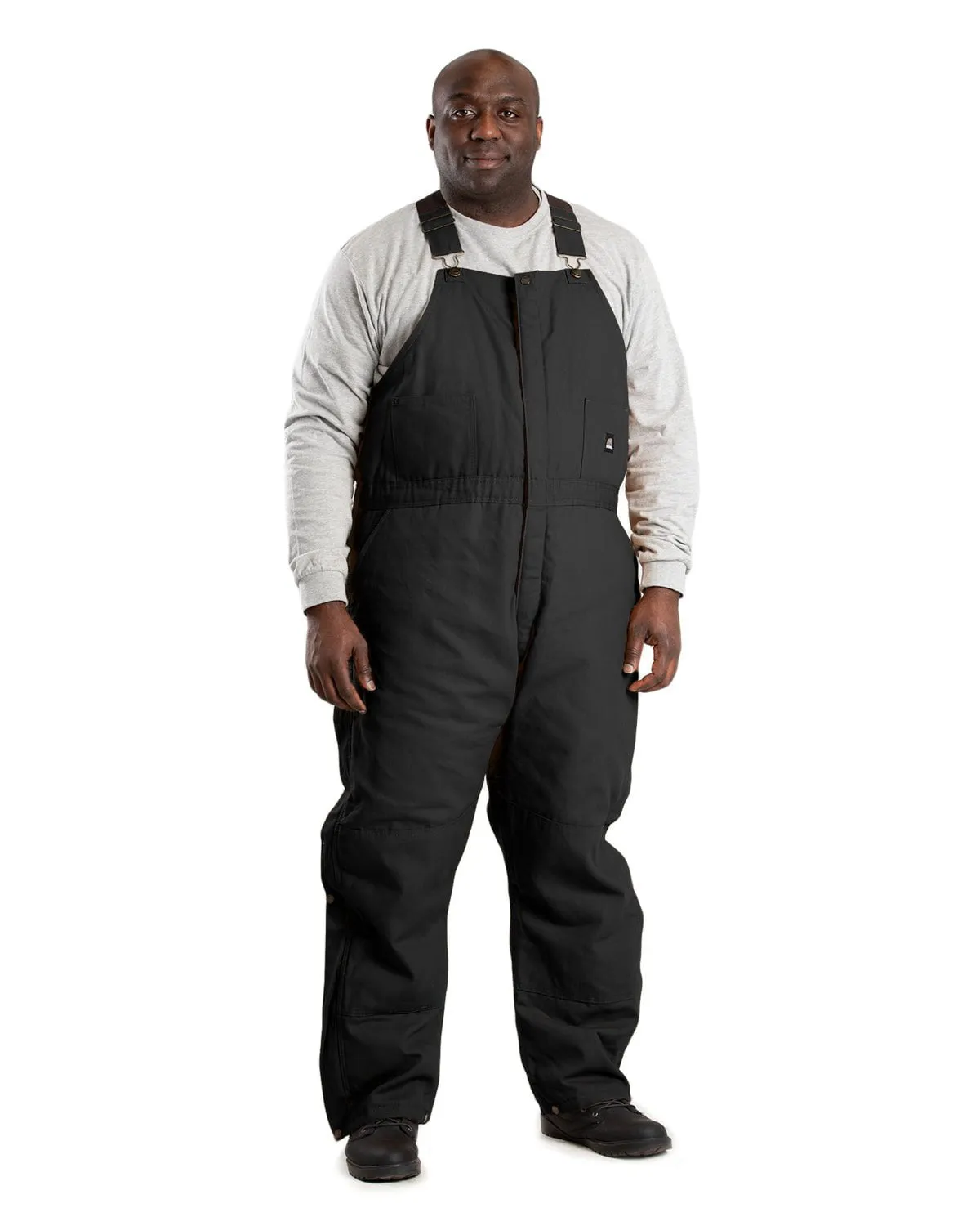 Berne Mens Heritage Insulated Duck Black 100% Cotton Bib Overall