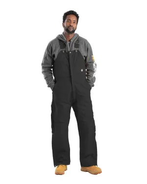 Berne Mens Heritage Insulated Duck Black 100% Cotton Bib Overall