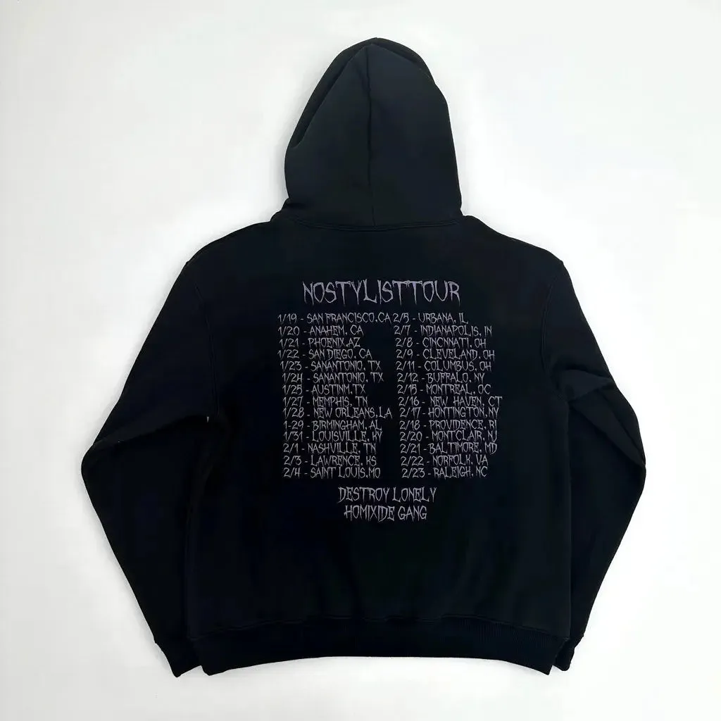 Black Gothic Print Design Hoodie