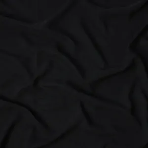 Black Sustainable Cupro Linen Fabric, 140 cm Width - Biodegradable, Made in Japan-D21114