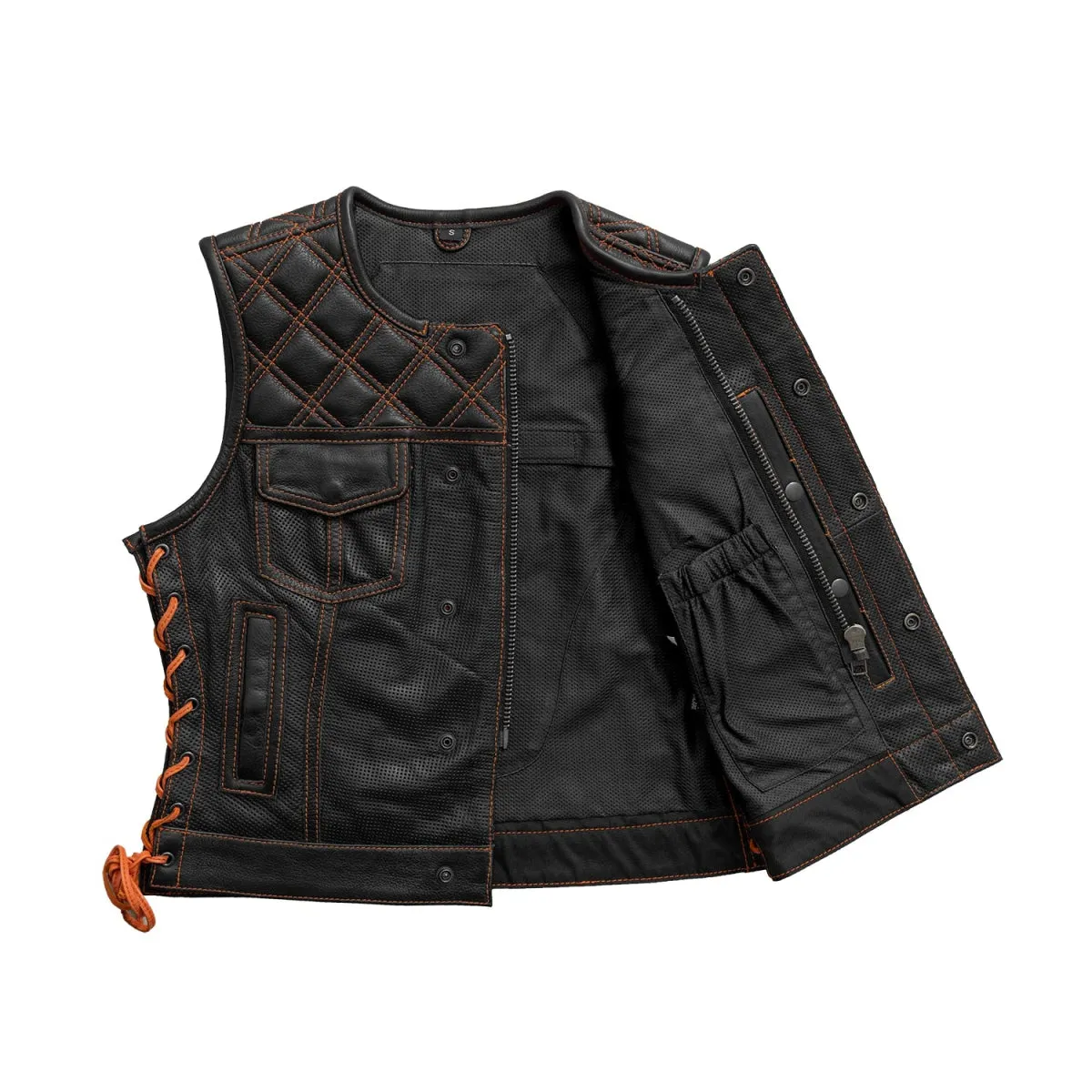 Bonnie Perforated Women's Motorcycle Leather Vest