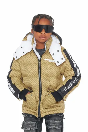 Boys Bryson Beige Heavy Puffer Jacket