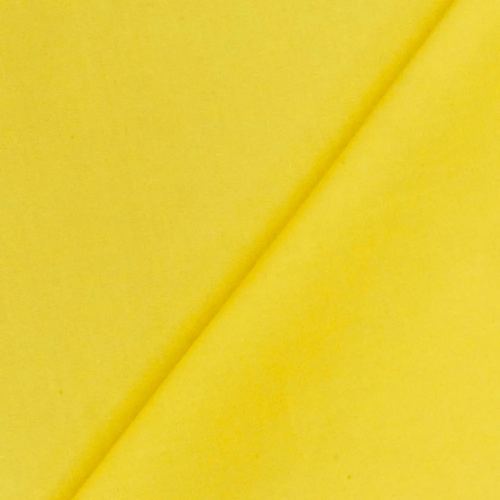 Bright Yellow Solid Stretch Cotton Poplin Woven Fabric