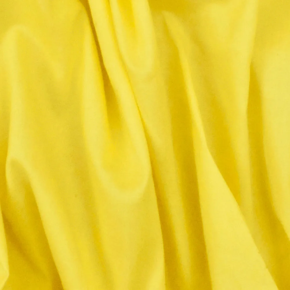 Bright Yellow Solid Stretch Cotton Poplin Woven Fabric