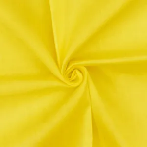 Bright Yellow Solid Stretch Cotton Poplin Woven Fabric