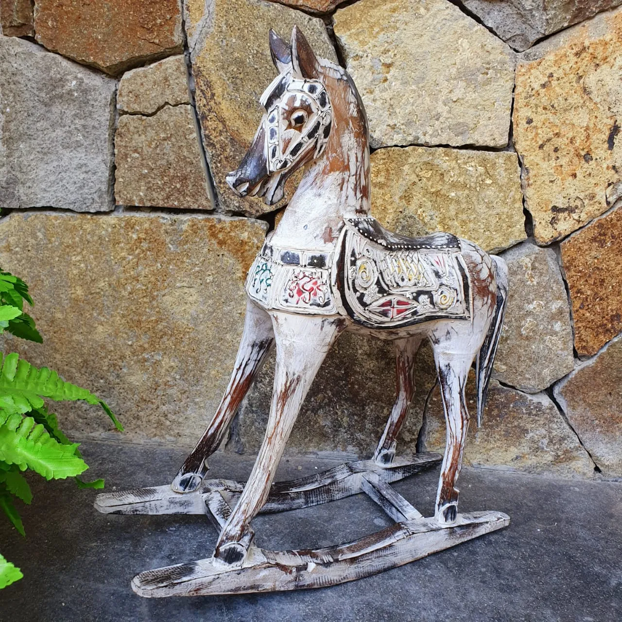 Carved Antique Wooden Rocking Horses