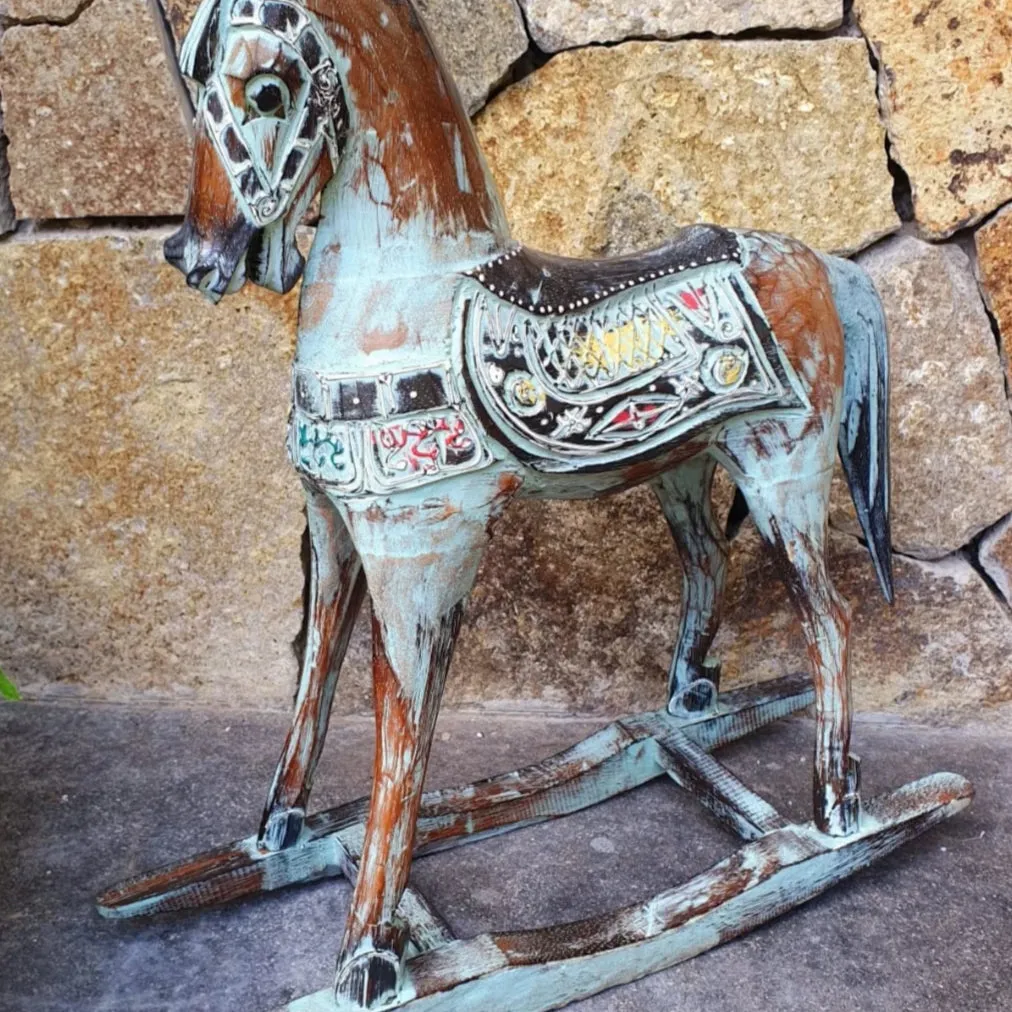 Carved Antique Wooden Rocking Horses