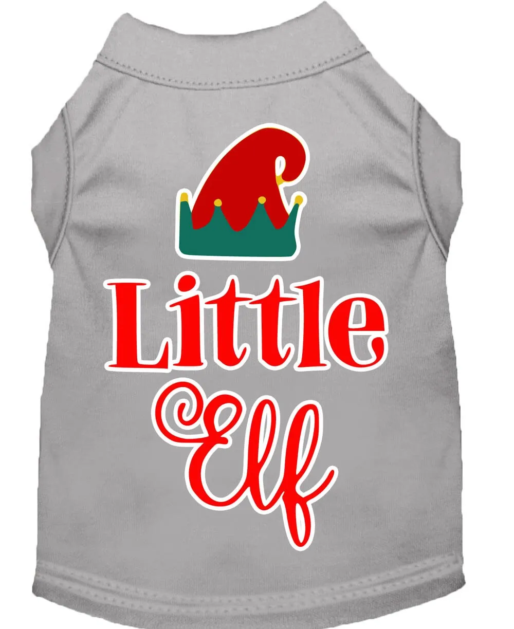 Christmas Pet Dog & Cat Shirt Screen Printed, "Little Elf"