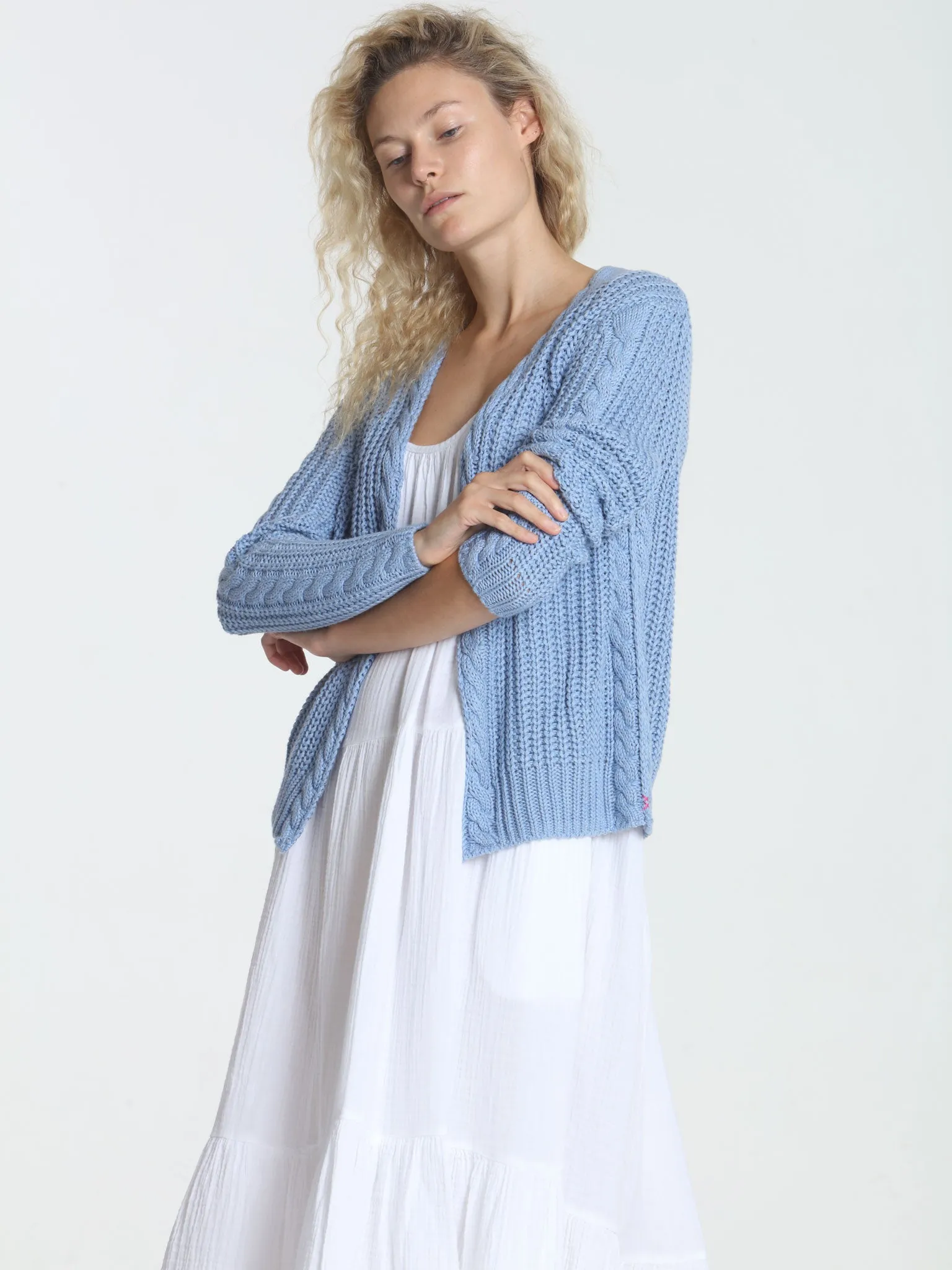 Cool Days Cardigan - Sky