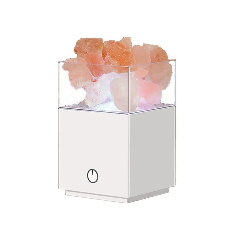 Crystal Salt Lamp With Remote Control Multicolored Projection