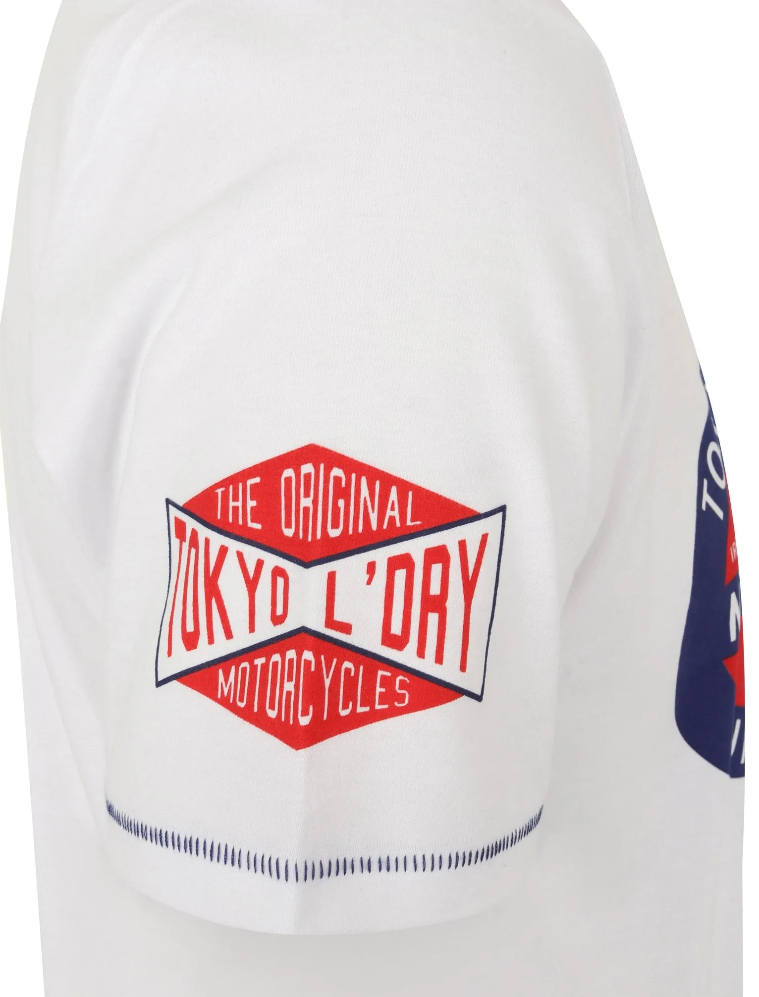 Daytona Racing Motif Cotton T-Shirt In Bright White - Tokyo Laundry