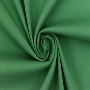 Grass Green Solid Stretch Cotton Blend Broadcloth Woven Fabric