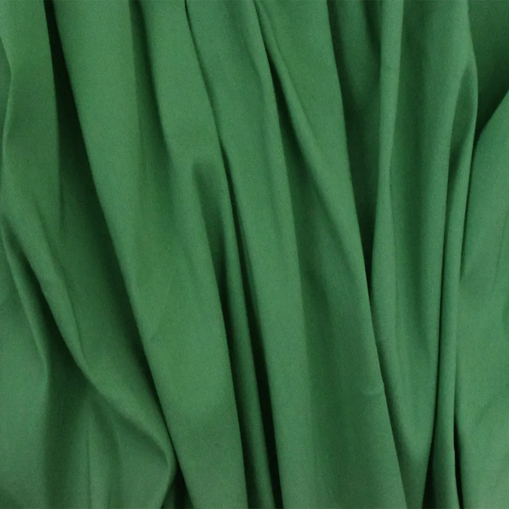 Grass Green Solid Stretch Cotton Blend Broadcloth Woven Fabric