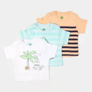 Infant Boys Rib T-Shirt 3Pcs Sea Champ - Multi