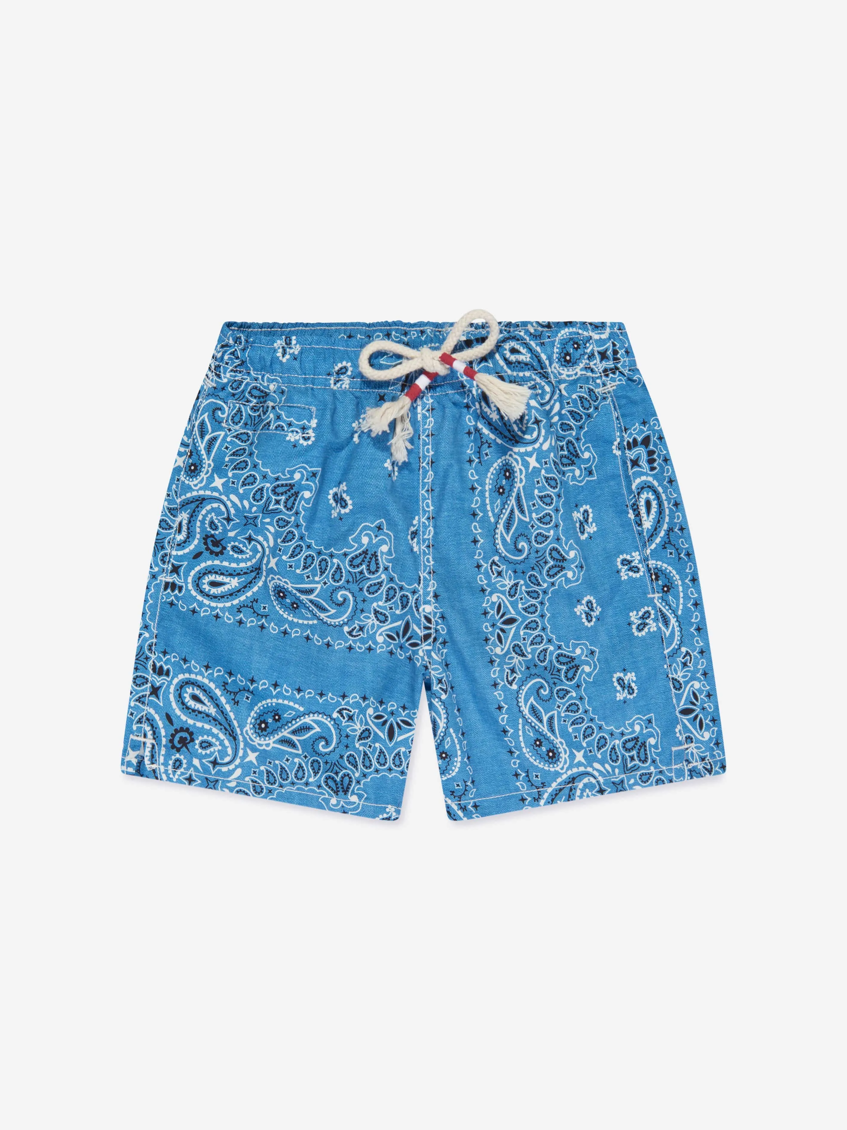 MC2 Saint Barth Boys Bandana Print Swim Shorts in Blue