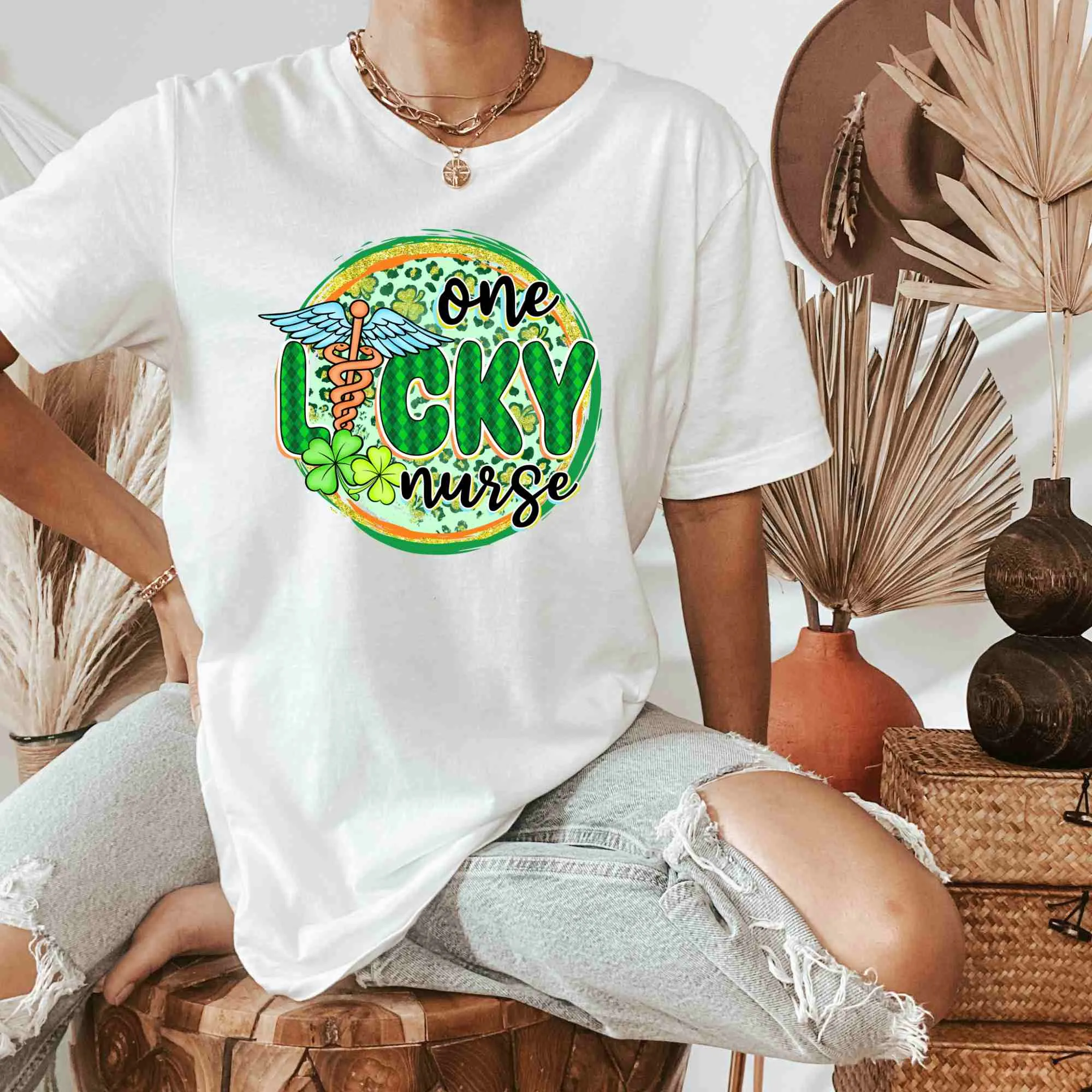 One Lucky Nurse St. Patrick's Day Shirt for Women or Men, Nurse Shamrock Clover Sweatshirt