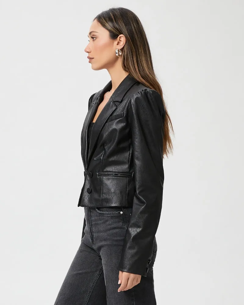 Paige Argentina Blazer in Black Faux Leather