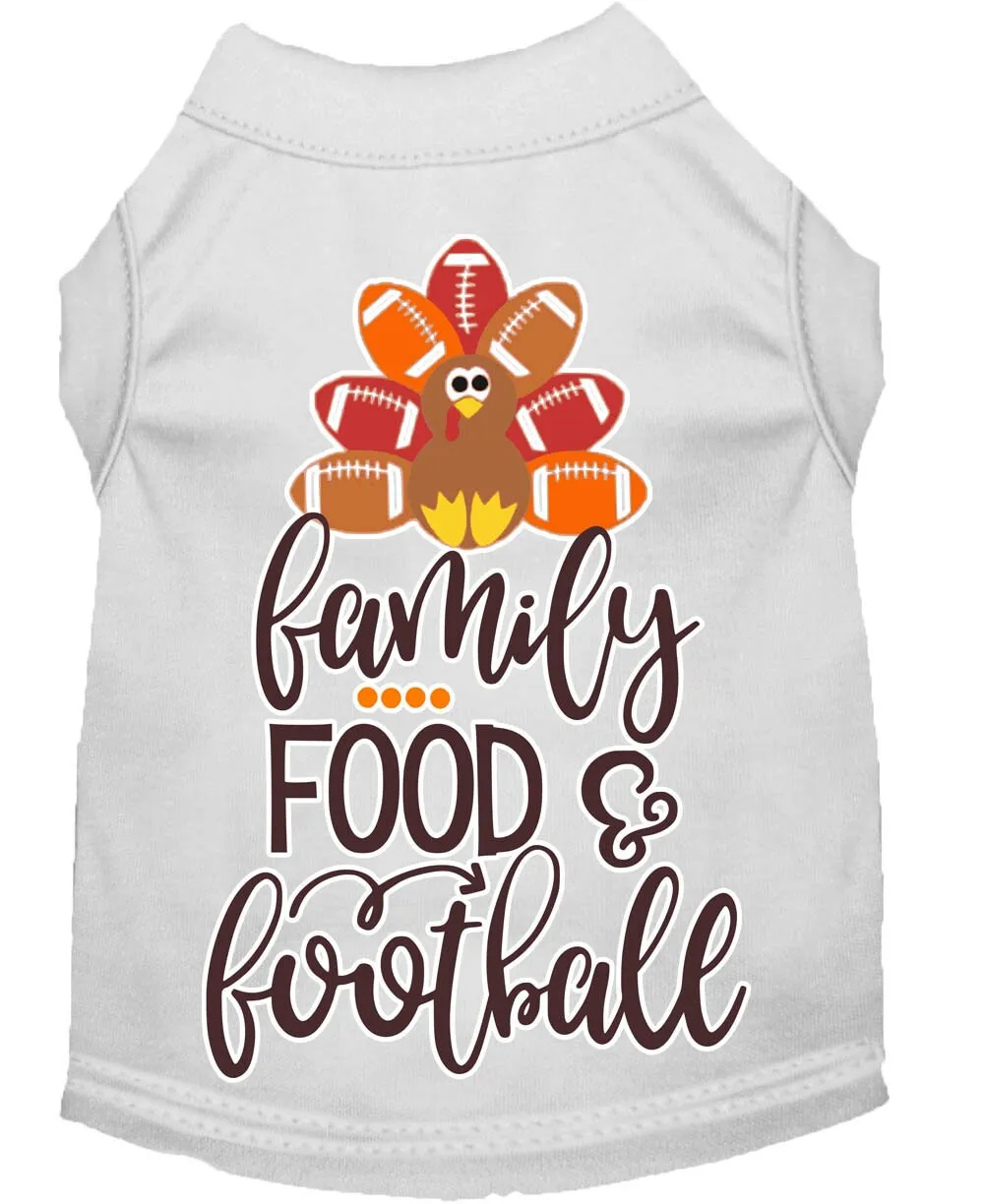 Pet Dog and Cat Shirt Screen Printed, "Family, Food & Football"