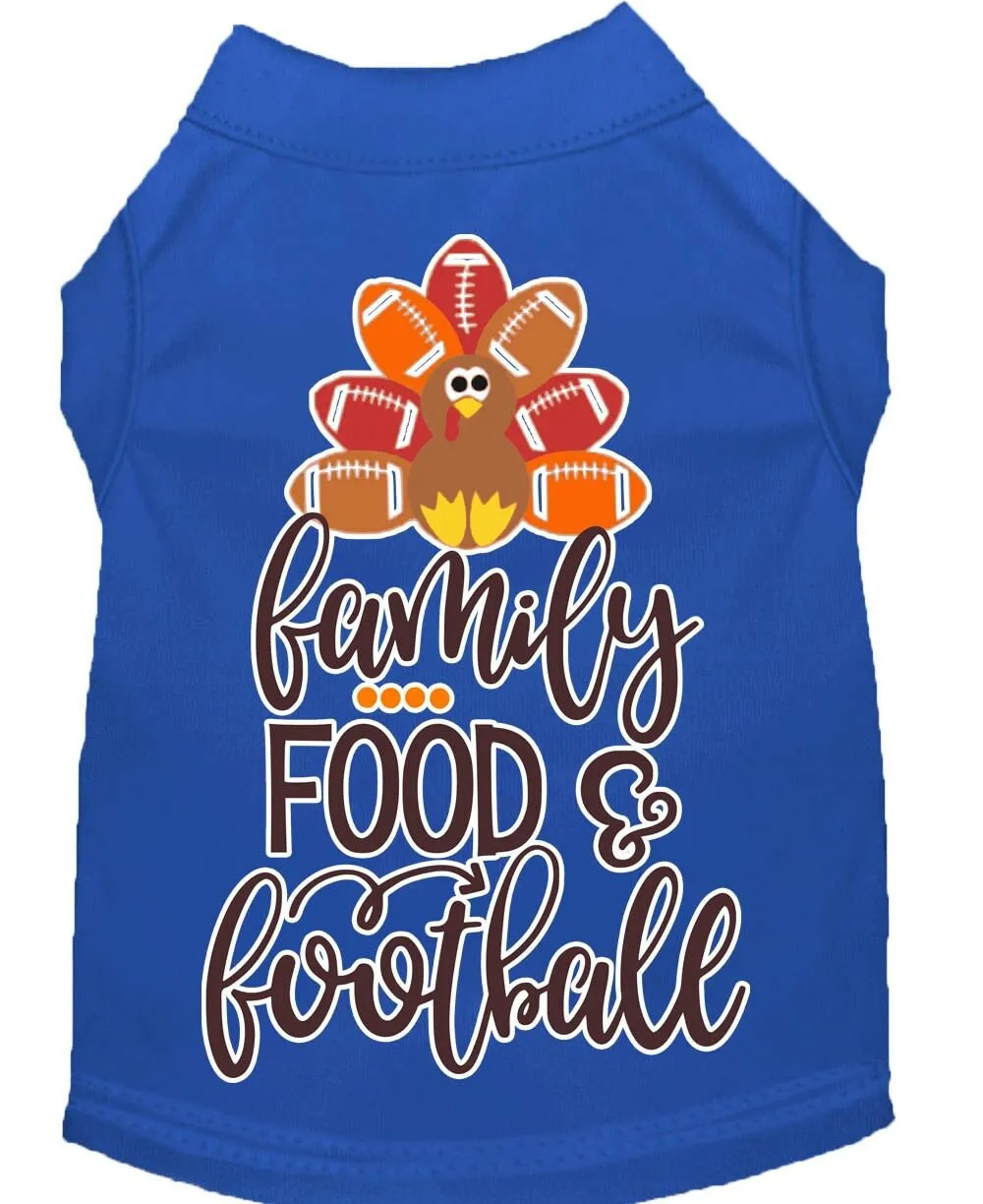 Pet Dog and Cat Shirt Screen Printed, "Family, Food & Football"