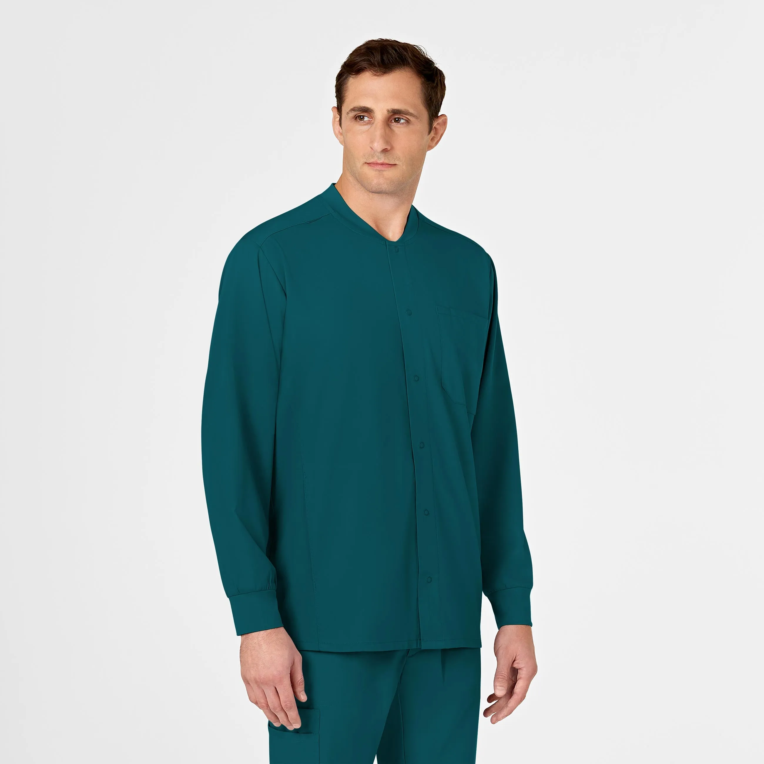 PRO Men's Snap Front Scrub Jacket - Caribbean