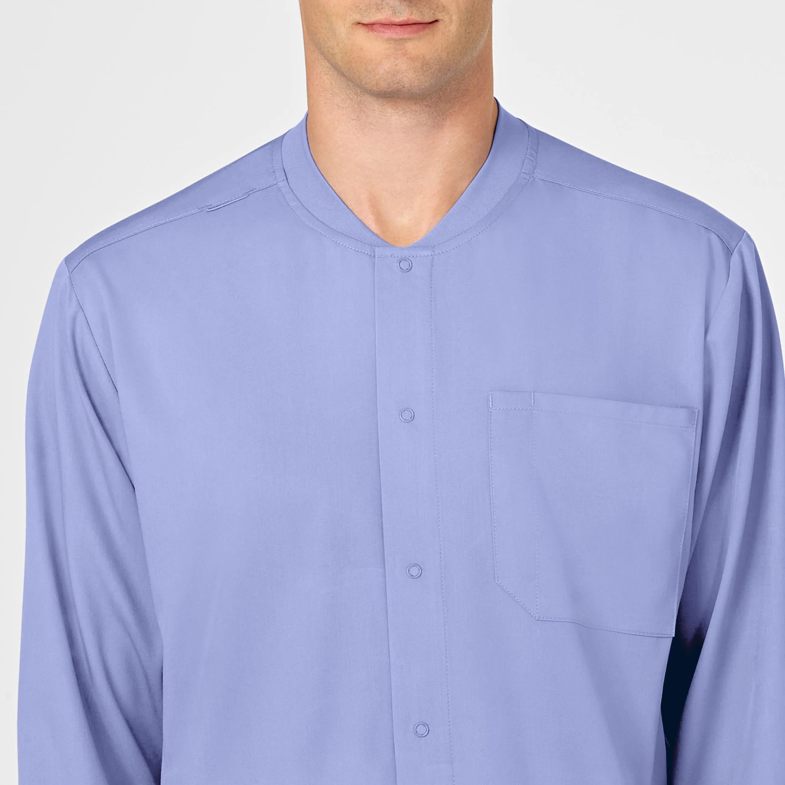 PRO Men's Snap Front Scrub Jacket - Ceil Blue