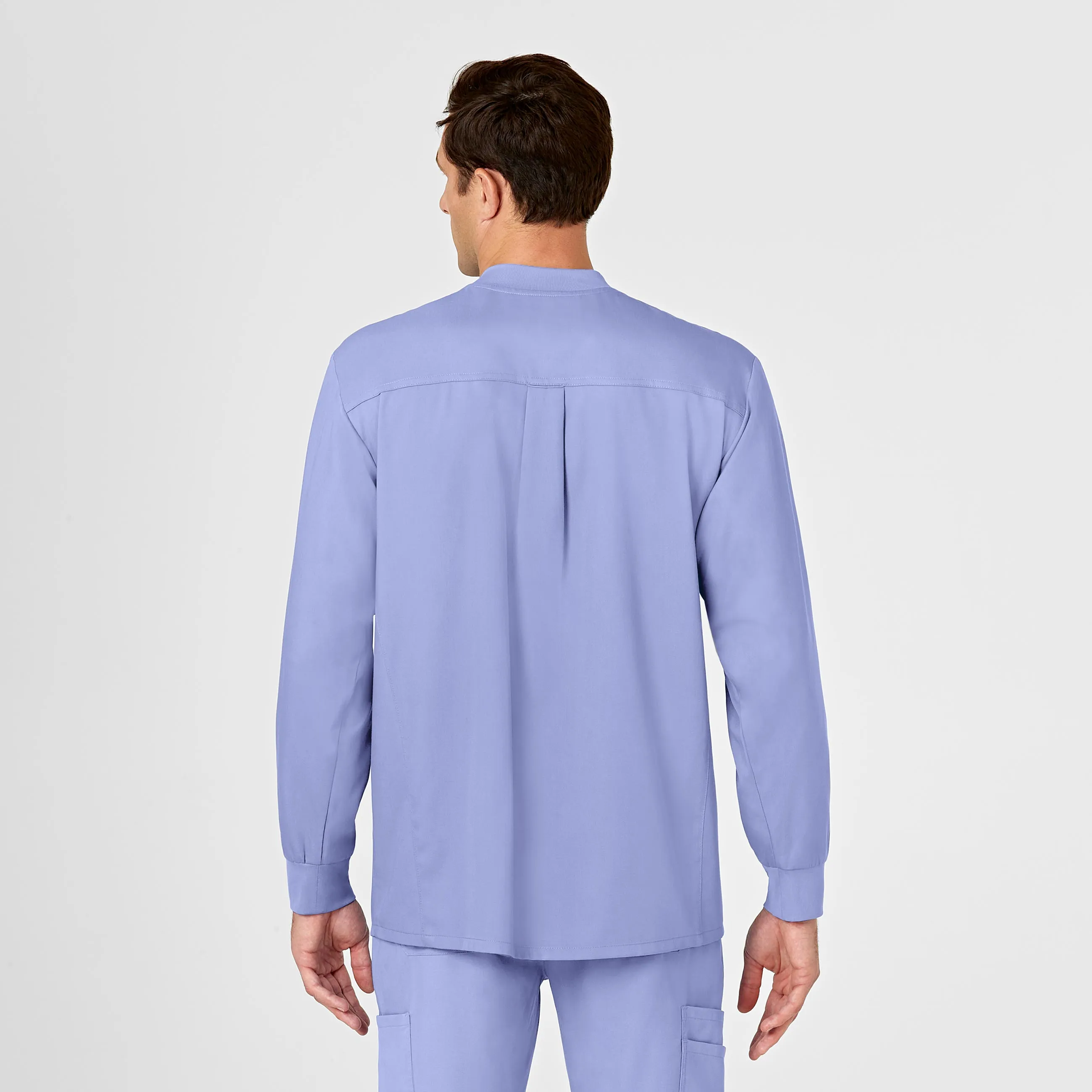 PRO Men's Snap Front Scrub Jacket - Ceil Blue