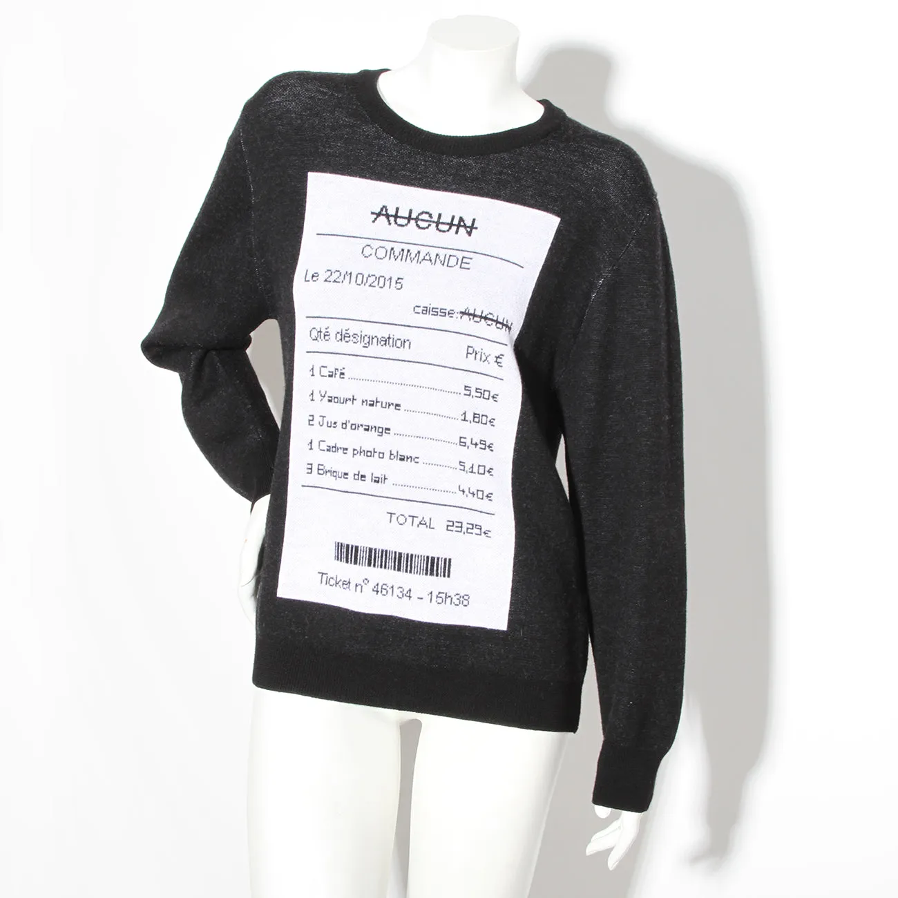 Receipt Patterned Knit Sweater