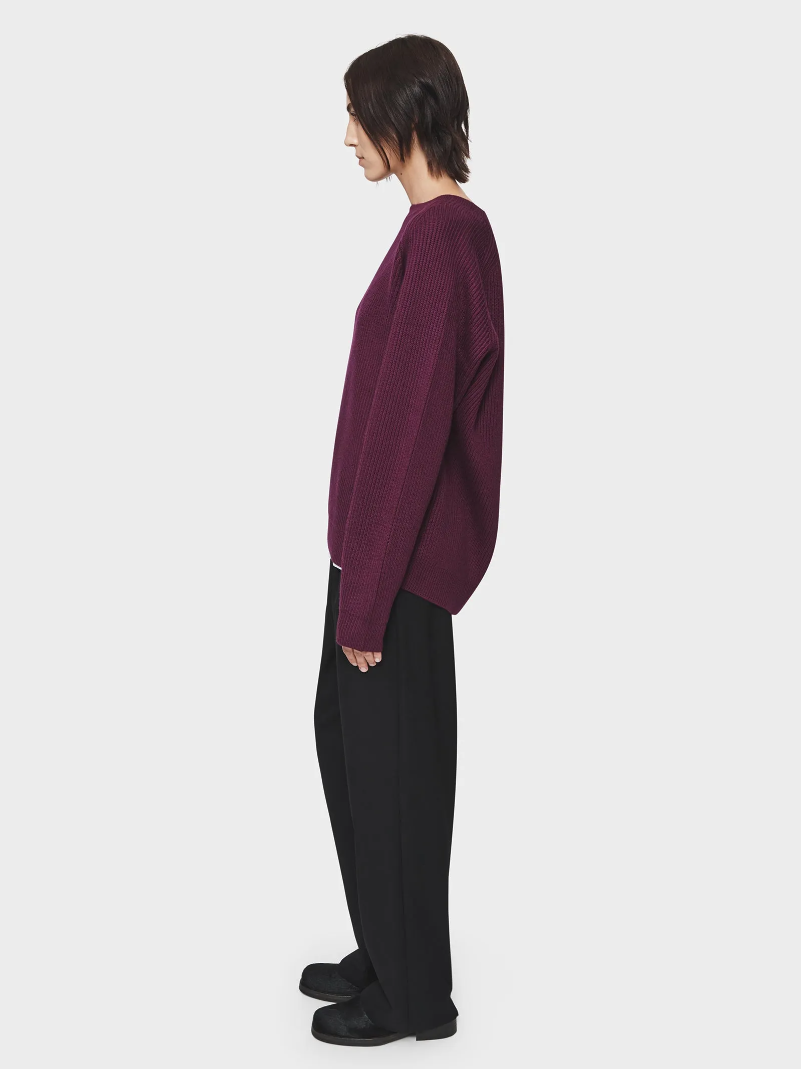 Ribbed Raglan in Plum