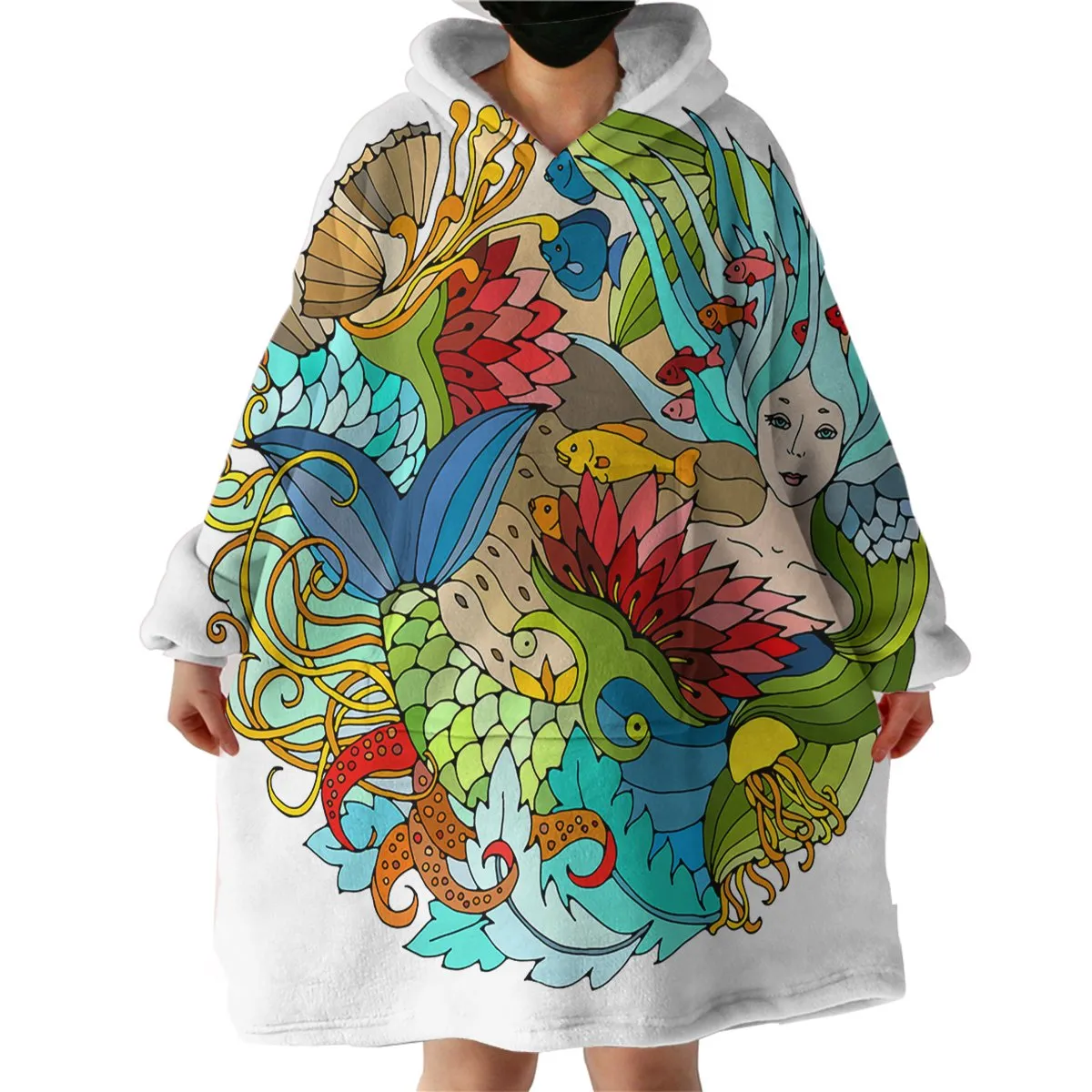 The Happy Mermaid Wearable Blanket Hoodie