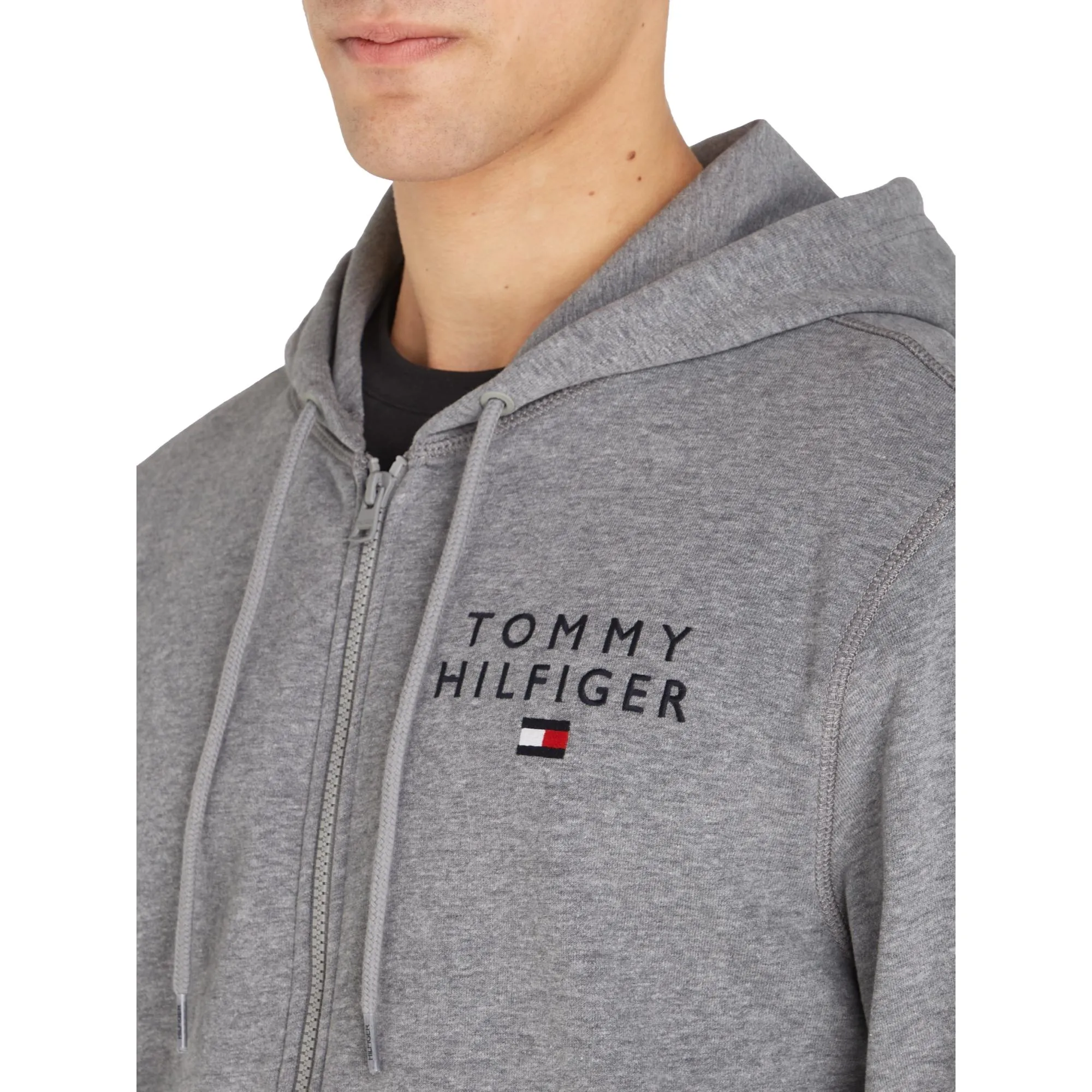 Tommy Hilfiger Mens TH Original Full Zip Hoodie HWK - Medium Grey Heather