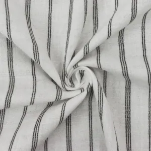 White-Black Famous Designer Cotton Stripe Double Gauze Woven Fabric