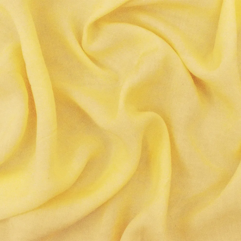 Yellow Rayon Challis Solid Woven Fabric